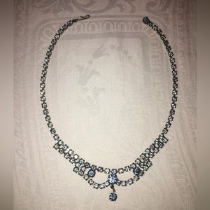 Vintage Blue Rhinestone Necklace 50’s